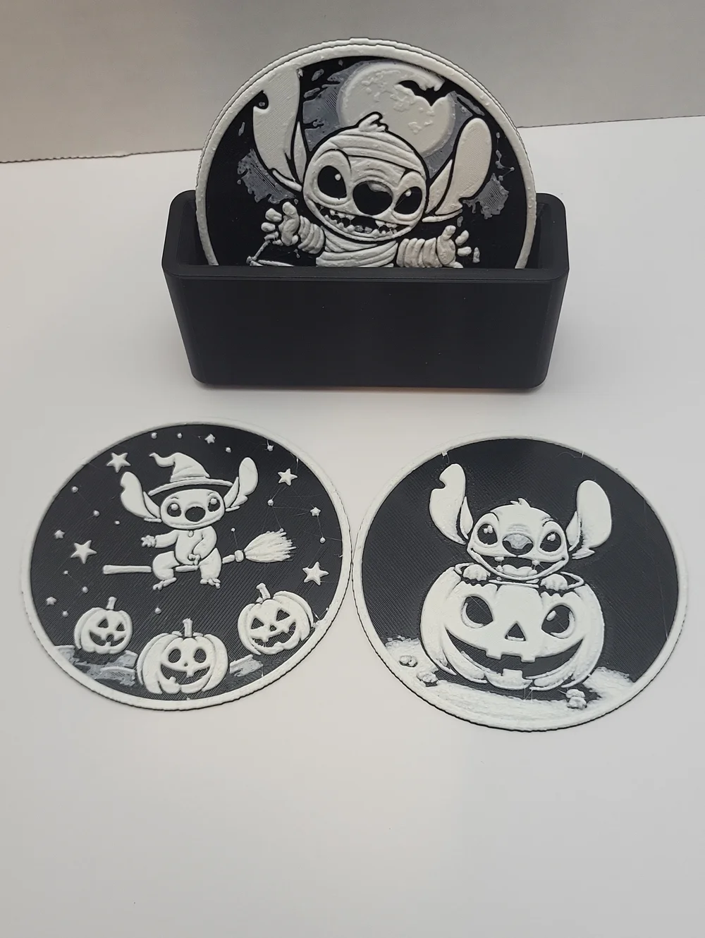 Set Of 4 Sitch Coasters With Convent Storage
